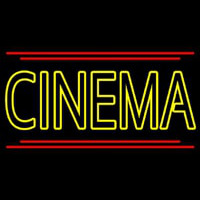 Yellow Cinema With Line Neonskylt