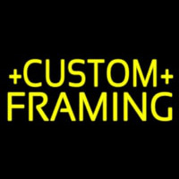 Yellow Custom Framing Neonskylt
