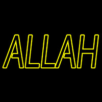 Yellow Double Stroke Allah Neonskylt