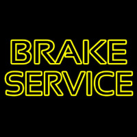 Yellow Double Stroke Brake Service Neonskylt