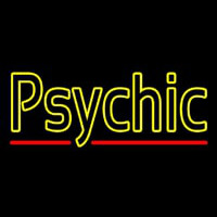Yellow Double Stroke Psychic Neonskylt