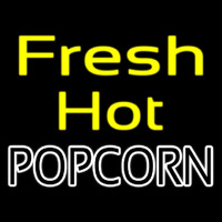 Yellow Fresh Hot White Popcorn Neonskylt