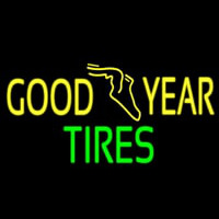 Yellow Goodyear Tires Neonskylt