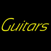 Yellow Guitars Cursive 1 Neonskylt