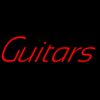 Yellow Guitars Cursive Neonskylt