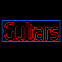 Yellow Guitars Green Line Neonskylt