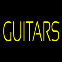 Yellow Guitars Green Line Neonskylt