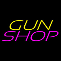 Yellow Gun Pink Shop Neonskylt