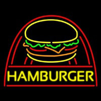 Yellow Hamburger With Logo Neonskylt