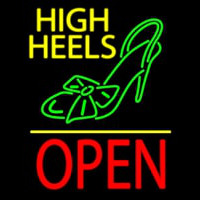 Yellow High Heels Sandal Open Neonskylt