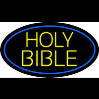 Yellow Holy Bible Neonskylt