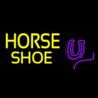 Yellow Horse Shoe Neonskylt