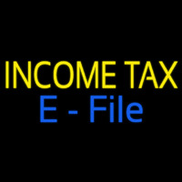 Yellow Income Ta  E File Neonskylt