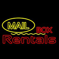 Yellow Mail Block Bo  Rentals Neonskylt