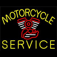 Yellow Motorcycle Service Neonskylt