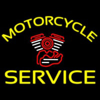 Yellow Motorcycle Service Neonskylt