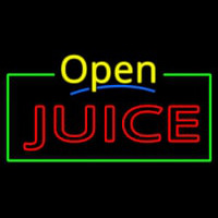Yellow Open Double Stroke Juice Neonskylt