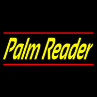 Yellow Palm Reader Red Line Neonskylt