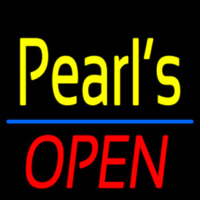 Yellow Pearls Open Neonskylt