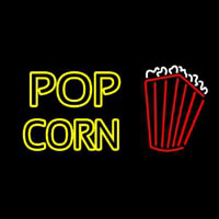 Yellow Popcorn With Logo Neonskylt