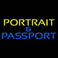 Yellow Portrait And Passport Neonskylt