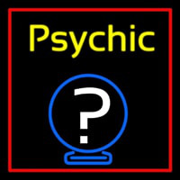 Yellow Psychic With Red Border Neonskylt