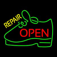 Yellow Repair Shoe Open Neonskylt