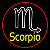 Yellow Scorpio Zodiac Red Border Neonskylt