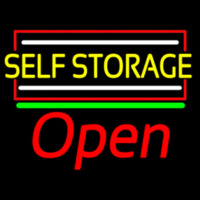 Yellow Self Storage Block With Open 1 Neonskylt