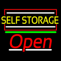 Yellow Self Storage Block With Open 2 Neonskylt