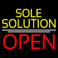 Yellow Sole Solution Open Neonskylt