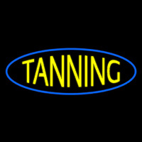 Yellow Tanning Blue Oval Neonskylt