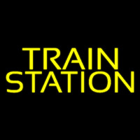 Yellow Train Station Neonskylt