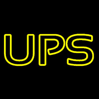 Yellow Ups Double Stroke Neonskylt