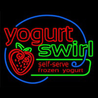 Yogurt Swirl Self Serve Frozen Yogurt Neonskylt