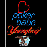 Yuengling Poker Girl Heart Babe Beer Sign Neonskylt