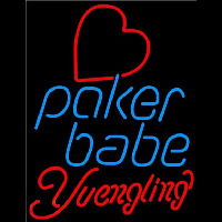 Yuengling Poker Girl Heart Babe Beer Sign Neonskylt