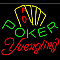 Yuengling Poker Yellow Beer Sign Neonskylt
