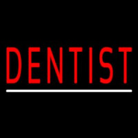 Red Dentist White Line Neonskylt