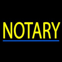 Yellow Notary Blue Line Neonskylt