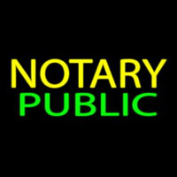Yellow Notary Public Neonskylt