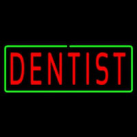 Red Dentist Green Border Neonskylt
