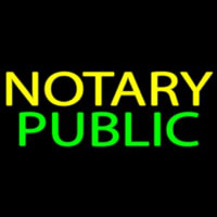 Yellow Green Notary Public Neonskylt