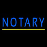 Blue Notary Yellow Line Neonskylt