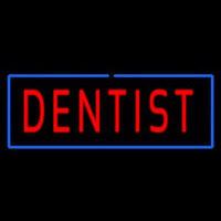 Red Dentist Blue Border Neonskylt
