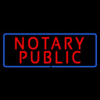 Red Notary Public Blue Border Neonskylt
