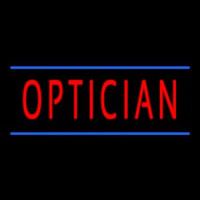 Red Optician Blue Lines Neonskylt