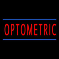 Red Optometric Blue Lines Neonskylt