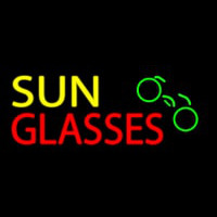 Yellow Sun Red Glasses With Logo Neonskylt