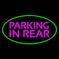 Parking In Rear Green Oval Neonskylt